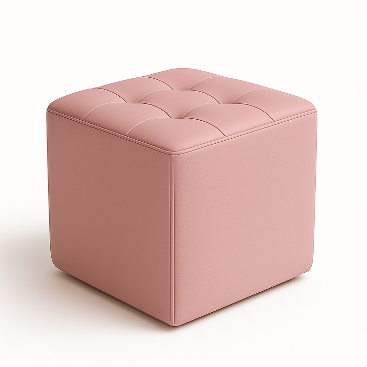 Диван офісний - пуф HAPPY LX 2202 рожевий (шкірозамінник) MINIMALIST, 360*360*380 мм